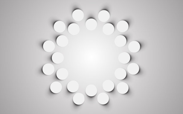 白色背景上的白色圆板图片下载