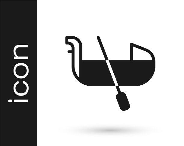 黑色的贡多拉船，意大利威尼斯标志孤立上图片下载