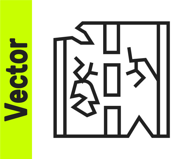 黑线断路图标孤立在白线上图片下载