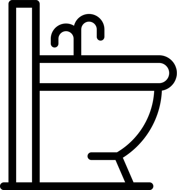 淋浴坐浴盆图标轮廓风格图片下载