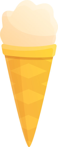 冰淇淋蛋筒图标卡通风格图片下载