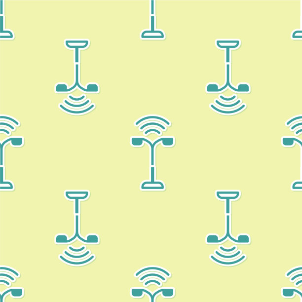 绿色智能路灯系统图标孤立图片下载