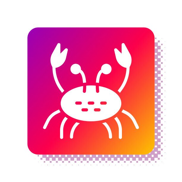 白色的螃蟹图标孤立在白色的背景图片下载