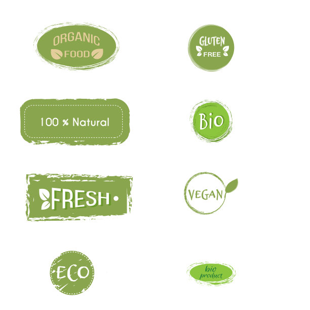 设置健康食品标签有机标签生物产品图片下载