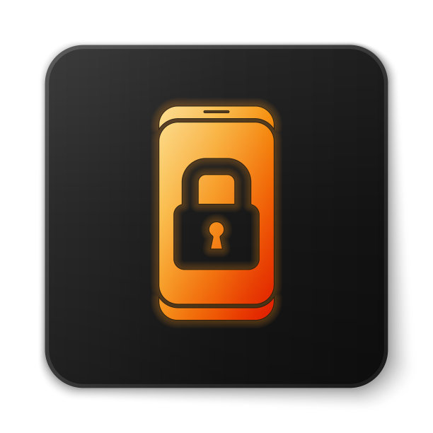 橙色发光的霓虹智能手机图片下载