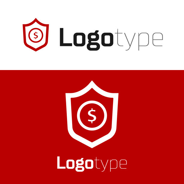 红色盾牌与美元符号图标隔离图片下载