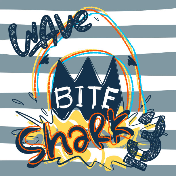 鲨鱼攻击咬条纹背景图片下载