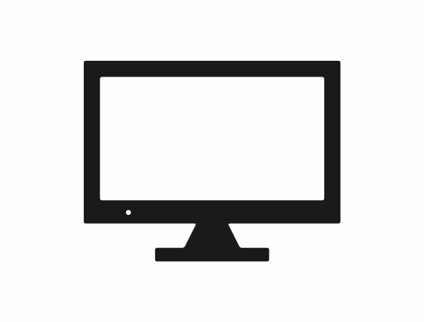 剪影监视器与空白屏幕图标图片下载