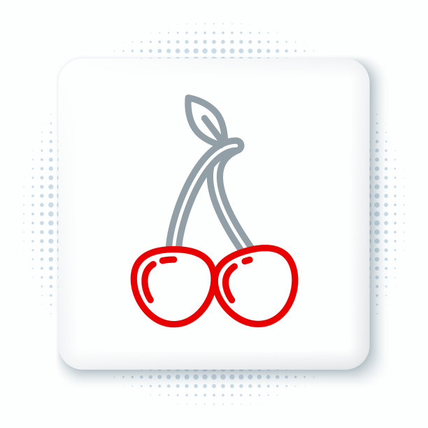 线樱桃图标孤立在白色背景图片下载