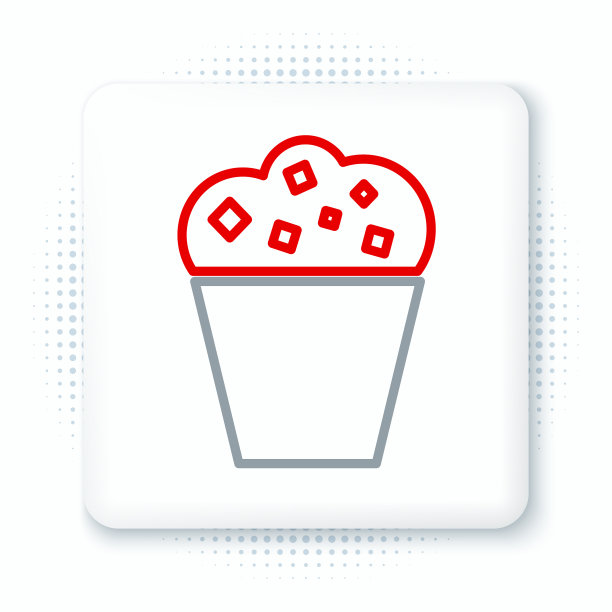 爆米花线在纸板箱图标孤立上图片下载