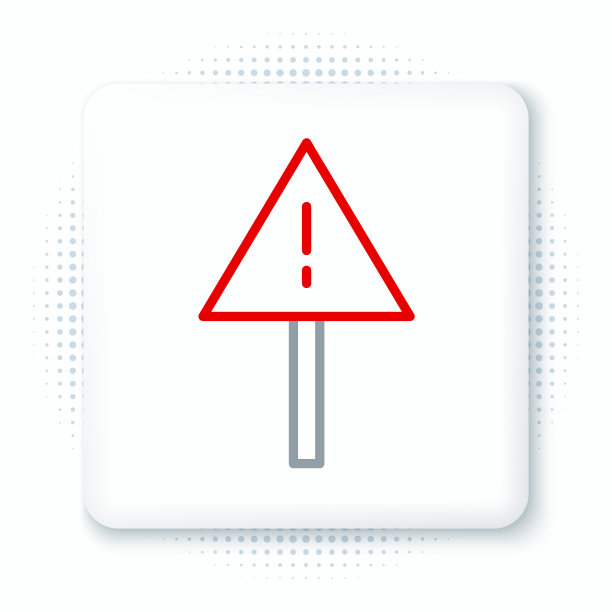 行感叹号在三角形图标上隔离图片下载