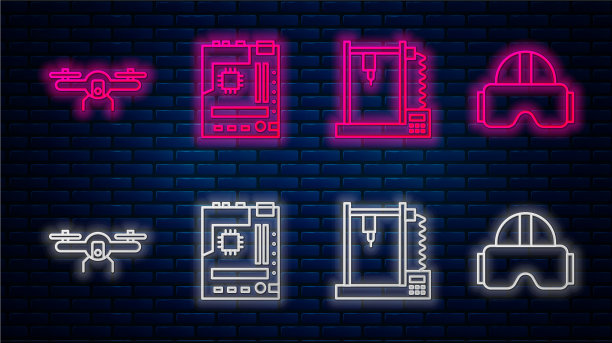 设置无人机飞行和3d打印机主板线图片下载