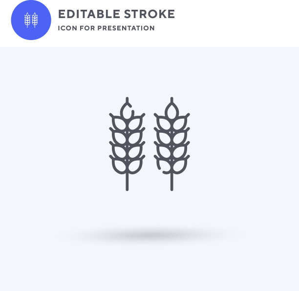 小麦图标填平实标志图片下载