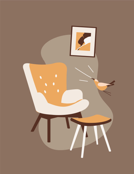 可爱的室内，舒适的房间图片下载