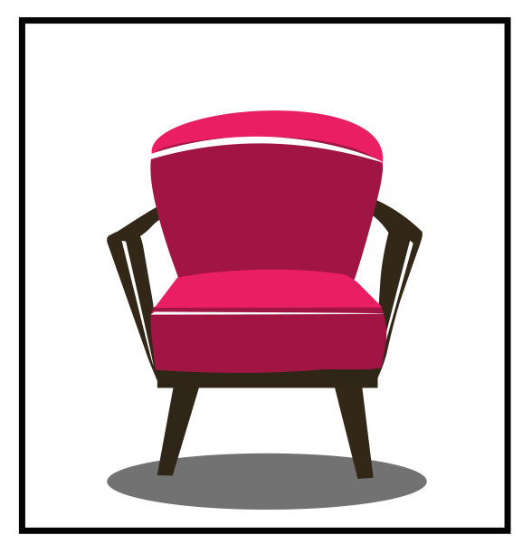 亮红色的天鹅绒古典扶手椅图片下载