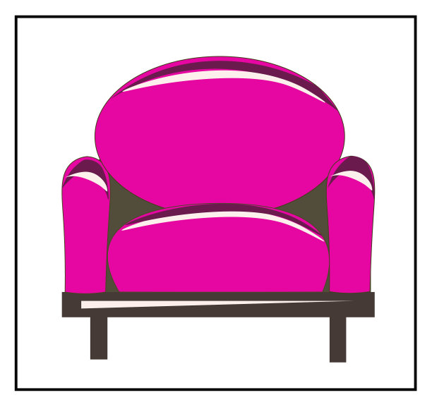 明亮的粉红色天鹅绒扶手椅紫红色孤立图片下载