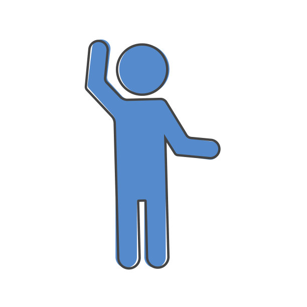 手挥手手势剪影男人图标图片下载