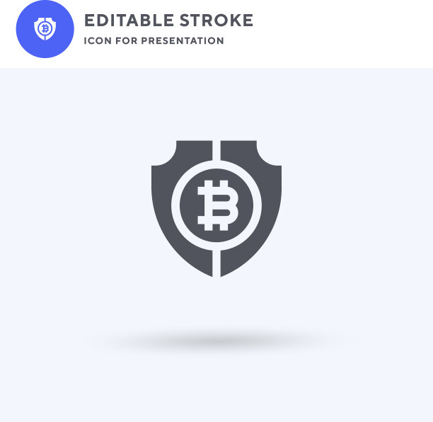 比特币图标填充扁平标志图片下载