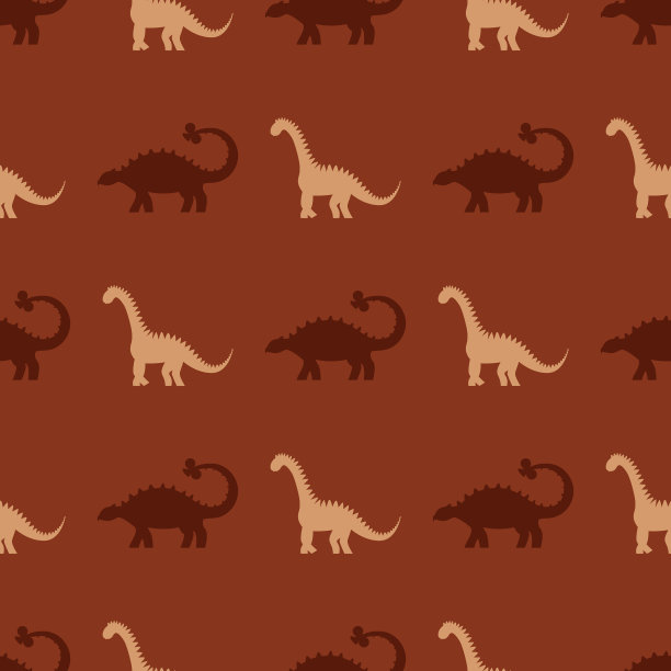 无缝模式与恐龙剪影图片下载