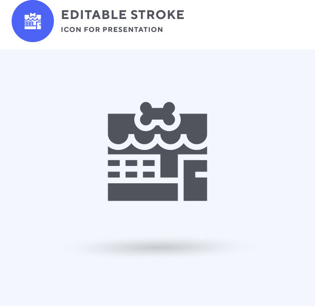 宠物店图标填充扁平标志图片下载