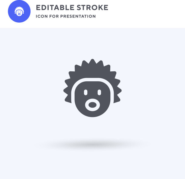 刺猬图标填满了平坦的立体标志图片下载