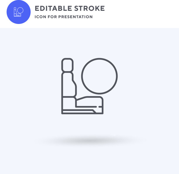 安全气囊图标填充平坦标志固体图片下载