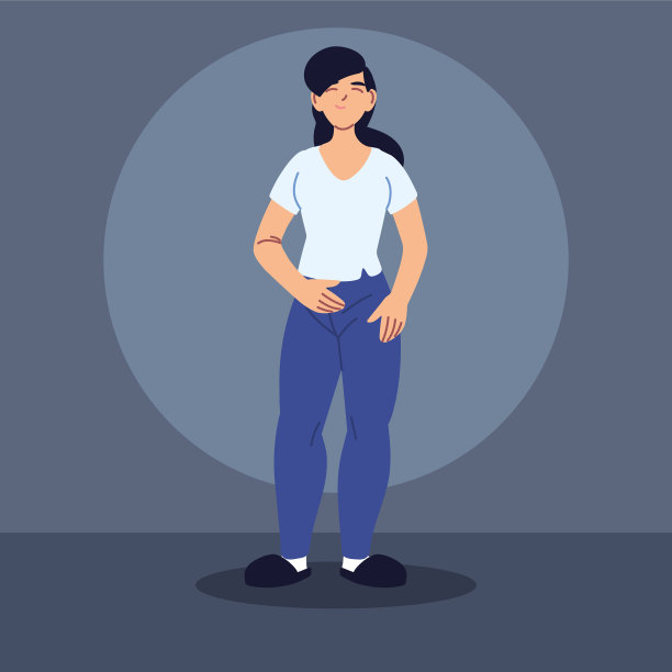 穿着休闲装的年轻女子图片下载