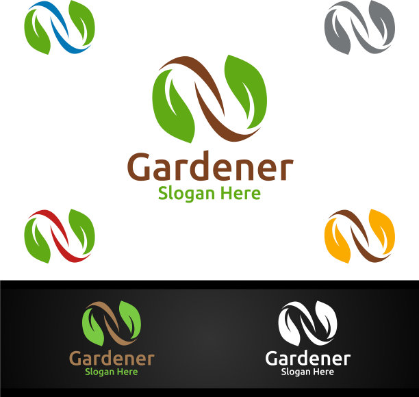 无限园丁标志与绿色花园图片下载