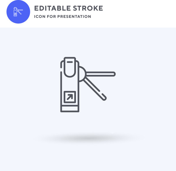 旋转门图标填充平面标志固体图片下载