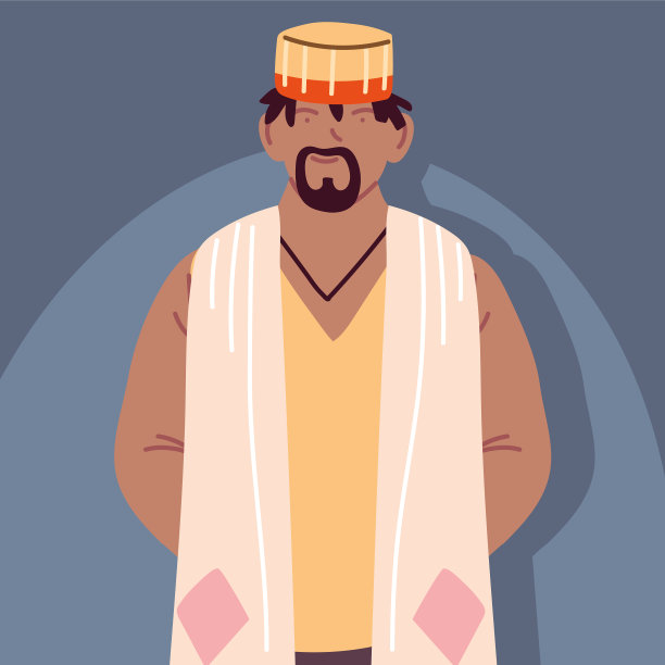 肖像男子与传统民族服装图片下载