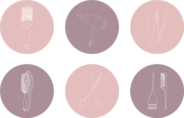 理发师和发型师图标集图片下载