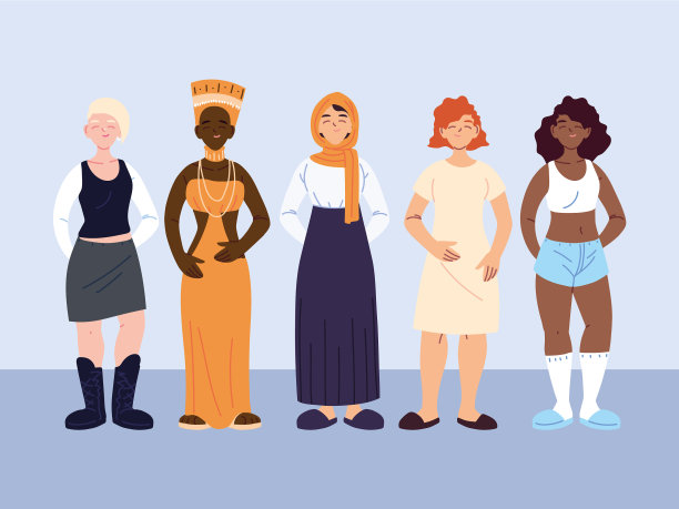 多文化的人，女人与不同的图片下载