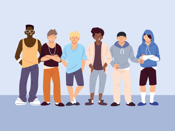 多文化的人与男人在休闲上有不同图片下载