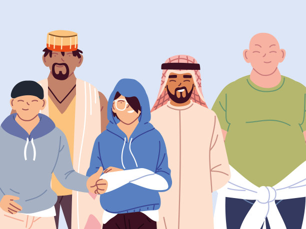 多文化的人与男人在休闲上有不同图片下载