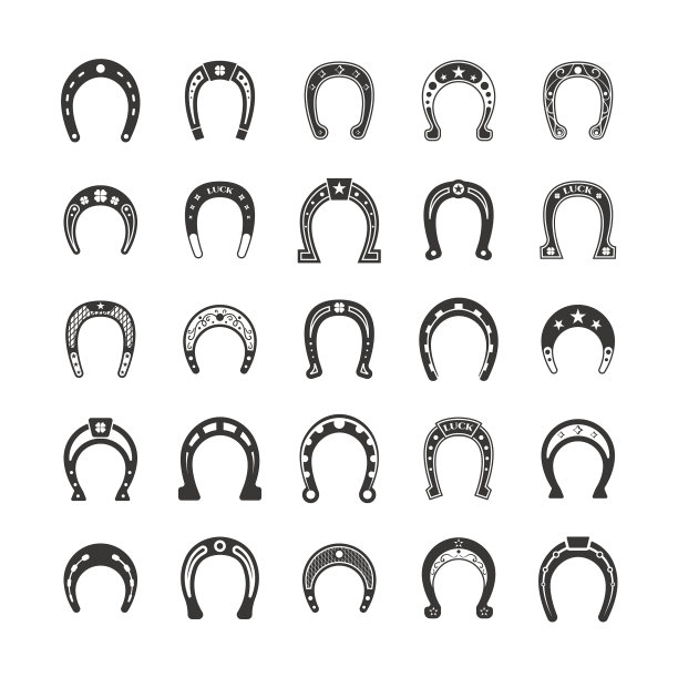 马蹄形剪影运气大集时尚图片下载