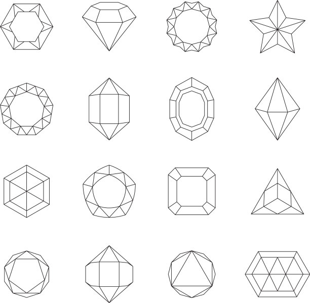 几何轮廓晶体设置轮廓图片下载