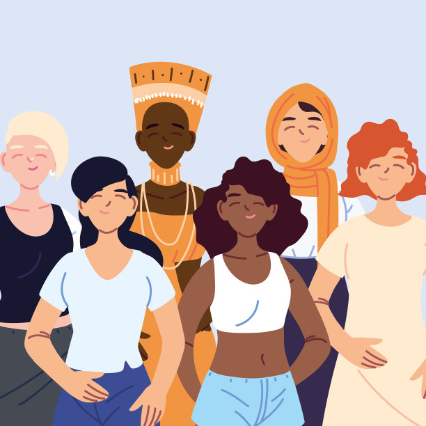 多文化的人，女人与不同的图片下载