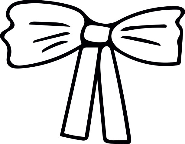 蝴蝶结与丝带在手画简单的涂鸦图片下载