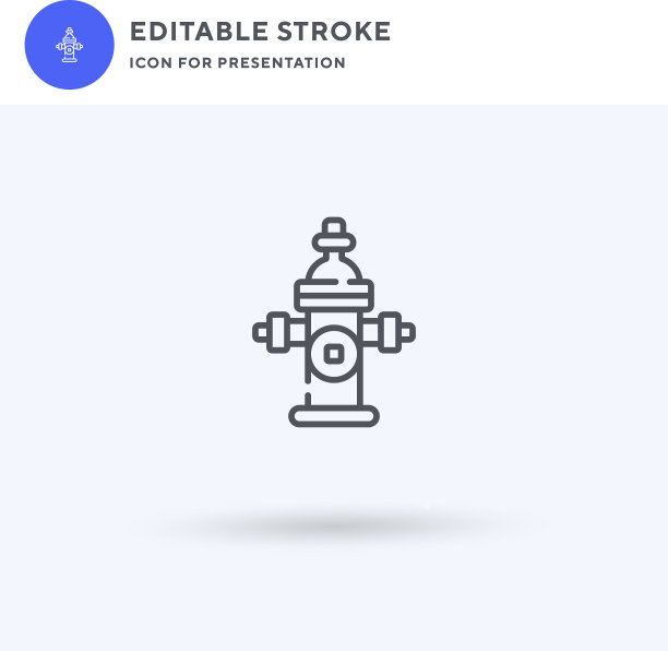 消防栓图标填充扁平设计图片下载