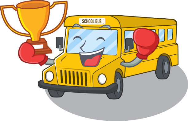 吉祥物里有很棒的拳击冠军校车图片下载