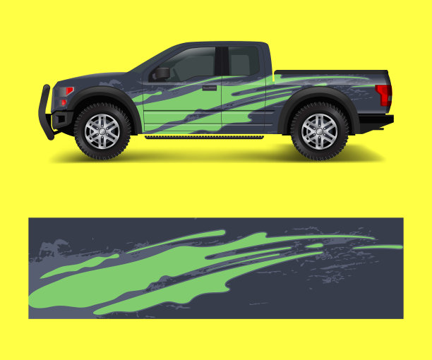 赛车图形背景的卡车皮卡和图片下载