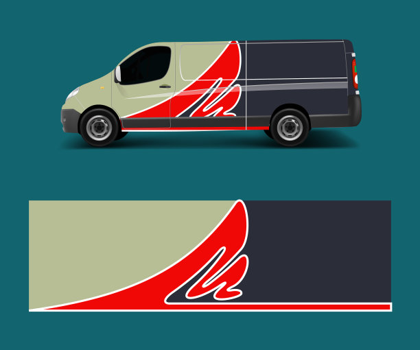 车辆贴花包装设计货车图形图片下载