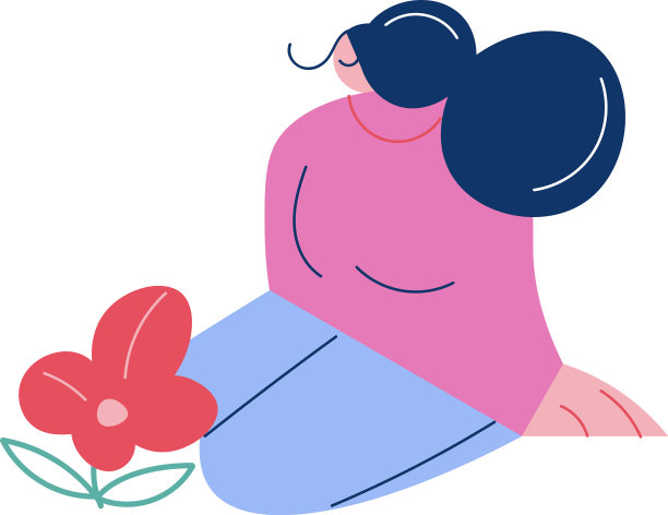 年轻女子坐着休息图片下载