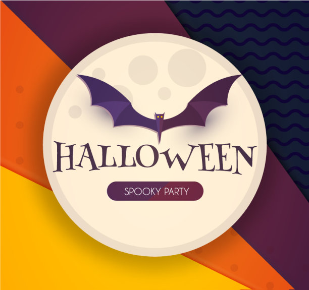 万圣节派对设计模板与月光图片下载