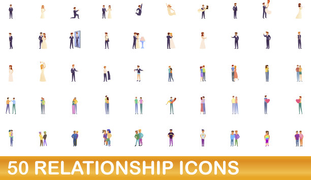 50关系图标设置卡通风格图片下载