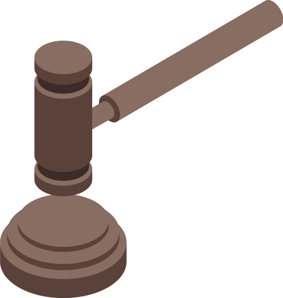 审计木槌图标等距风格图片下载
