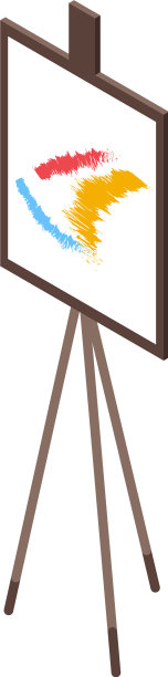 包容性教育绘画画架图标等距图片下载