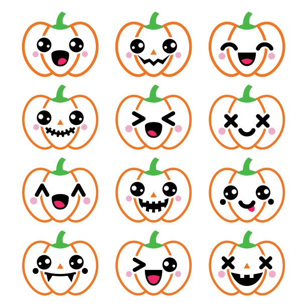 万圣节南瓜设计-可爱可爱图片下载