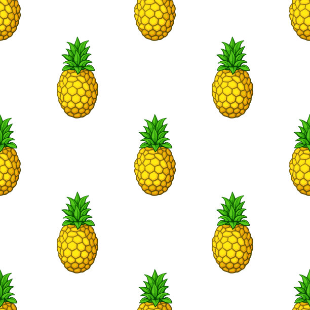 无缝图案与菠萝图片下载