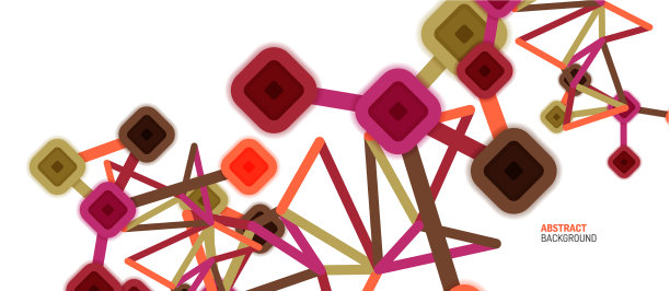 抽象的正方形网点连接方式图片下载